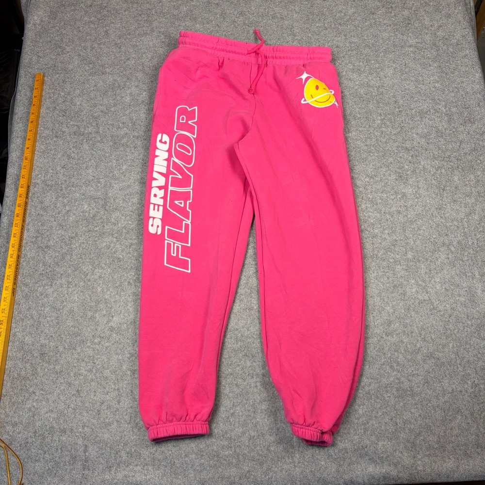 Poppi Serving Flavor Pink Sweatpants Graphic Joggers Large Pink Streetwear